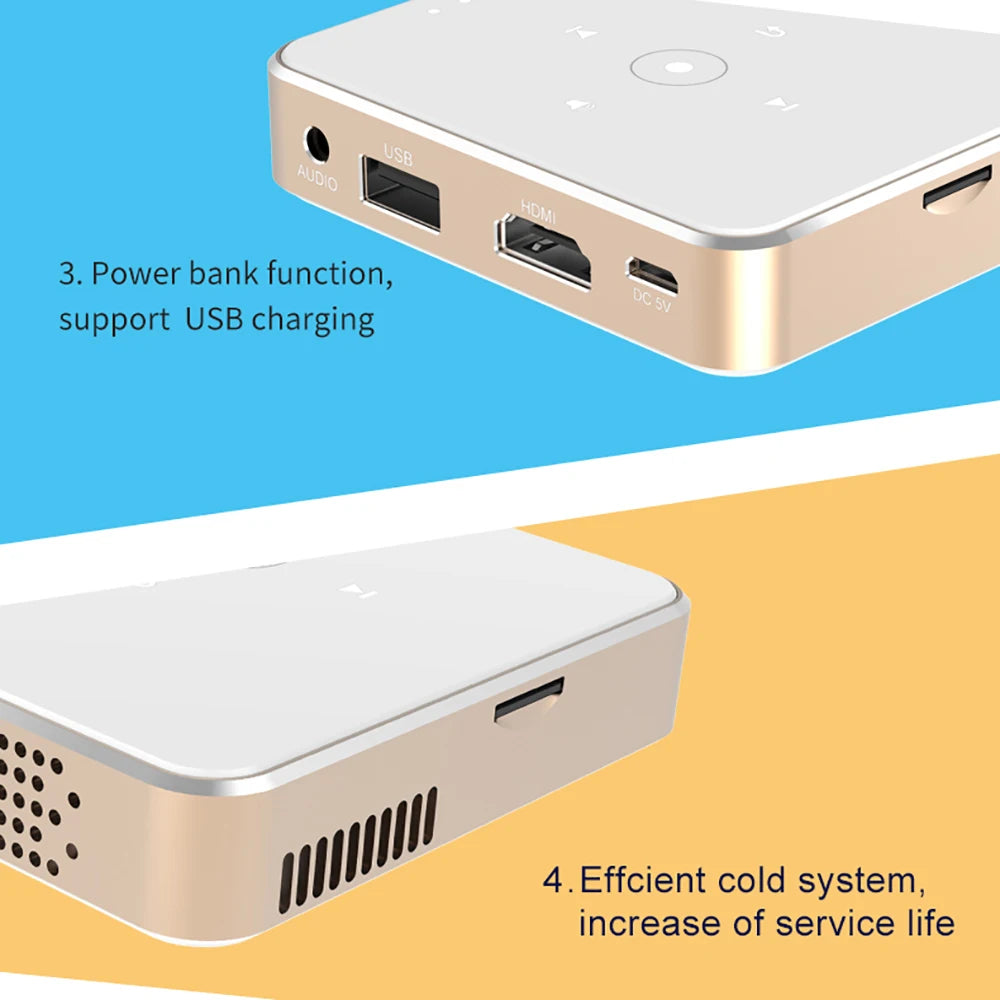 P30 Mini Projector DLP Portable Home Theater 1080P 4K Supported Wifi Screenless TV for Mobile Phone Smartphone