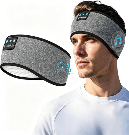 Sleep Headphones Bluetooth 5.4, Headband Headphones Earphones Wireless, Sleep Mask for Gifts,Workout,Jogging,Yoga(Ash)